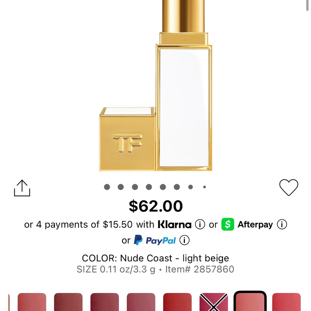 Tom Ford Gold and White Lipstick